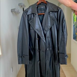 Vintage Black Ralph Lauren leather trench coat.  Great condition- like new